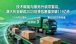 技术赋能与服务升级双驱动，澳大利亚邮政2025旺季包裹量突破1.11亿件