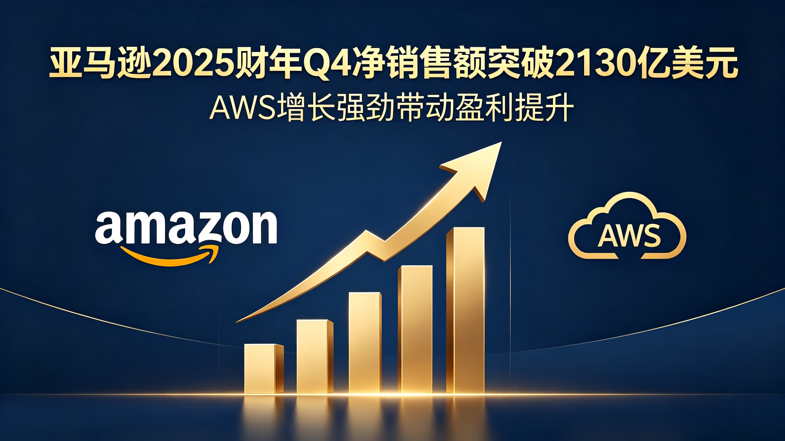 亚马逊2025财年Q4净销售额突破2130亿美元，AWS增长强劲带动盈利提升