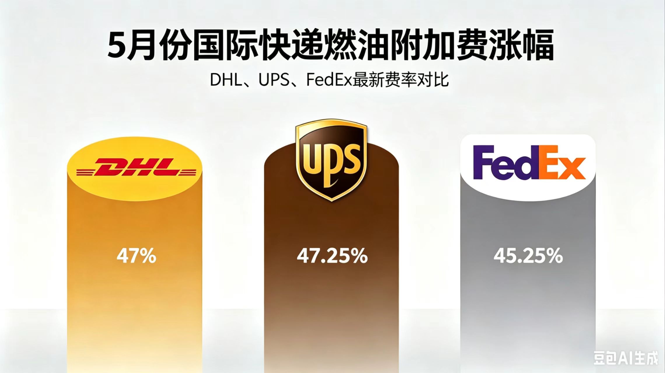 5月份国际快递DHL、UPS、FedEx燃油附加費